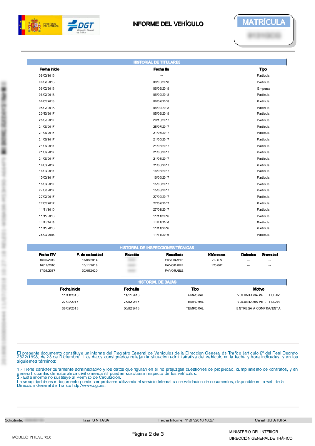 Página 2 del modelo de informe completo DGT
